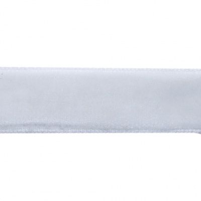 Лента бархатная нейлон, шир.12 мм, (упак. 45,7м), цв.01-белый - купить в Коврове. Цена: 457.61 руб.