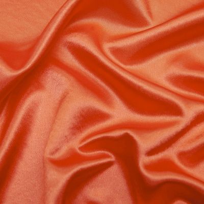 Поли креп-сатин 18-1445, 120 гр/м2, шир.150см, цвет оранжевый - купить в Коврове. Цена 155.57 руб.