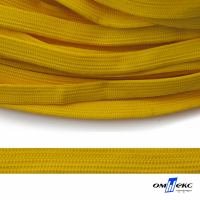 Шнур плетеный (плоский) d-12 мм, (уп.90+/-1м), 100% полиэстер, цв.269 - жёлтый - купить в Коврове. Цена: 8.62 руб.