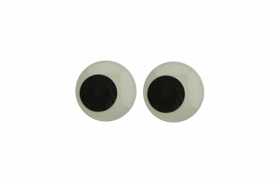 Глазки для игрушек, круглые, с ресничками, 10 мм/упак.50+/-2 шт, цв. -черно-белые - купить в Коврове. Цена: 21.24 руб.