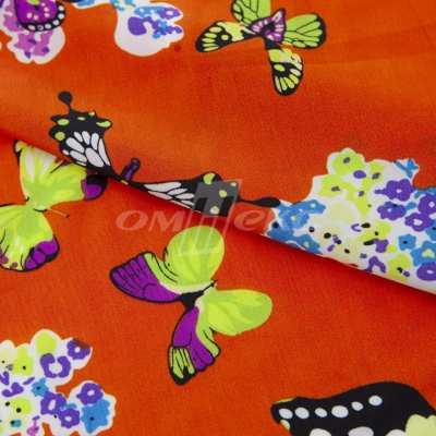 Плательная ткань "Софи" 7.1, 75 гр/м2, шир.150 см, принт бабочки - купить в Коврове. Цена 241.49 руб.