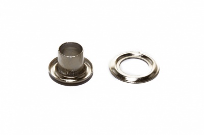 Люверсы металлические "ОмТекс", блочка/кольцо, (3 мм) - цв.никель - купить в Коврове. Цена: 0.18 руб.