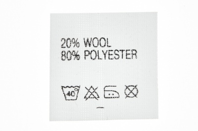 Состав и уход 20% wool 80% poliester - купить в Коврове. Цена: 64.21 руб.