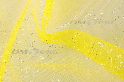 Сетка Глиттер, 40 гр/м2, шир.160см, цвет жёлтый - купить в Коврове. Цена 163.01 руб.