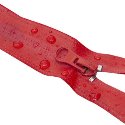 Молния водонепроницаемая PVC Т-7, 20 см, неразъемная, цвет (820)-красный - купить в Коврове. Цена: 21.56 руб.