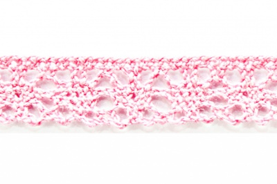 Тесьма кружевная 0621-1607, шир. 15 мм/уп. 20+/-1 м, цвет 096-розовый - купить в Коврове. Цена: 302.42 руб.