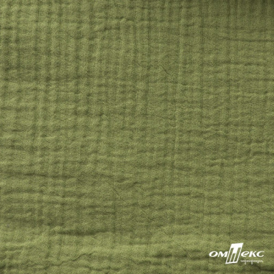 Ткань Муслин, 100% хлопок, 125 гр/м2, шир. 140 см #2307 цв.(55)-олива - купить в Коврове. Цена 318.49 руб.
