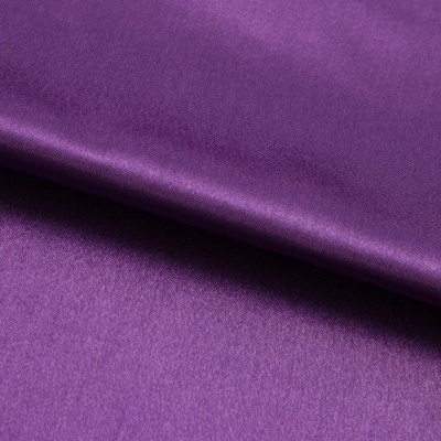 Поли креп-сатин 19-3536, 125 (+/-5) гр/м2, шир.150см, цвет фиолетовый - купить в Коврове. Цена 155.57 руб.