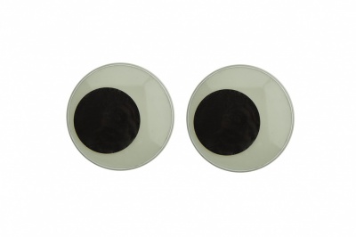 Глазки для игрушек, круглые, с бегающими зрачками, 40 мм/упак.20+/-2 шт, цв. -черно-белые - купить в Коврове. Цена: 158.73 руб.