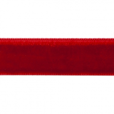 Лента бархатная нейлон, шир.12 мм, (упак. 45,7м), цв.45-красный - купить в Коврове. Цена: 396 руб.