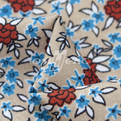 Плательная ткань "Фламенко" 7.1, 80 гр/м2, шир.150 см, принт растительный - купить в Коврове. Цена 239.03 руб.