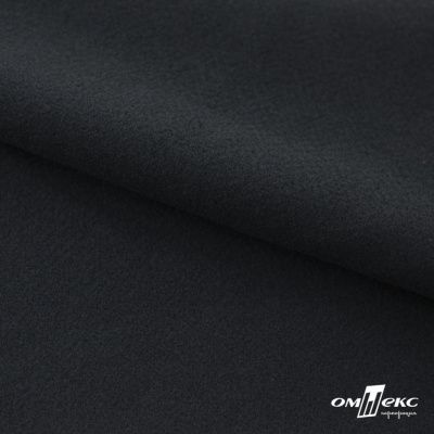 Трикотажное полотно "Капри" 100% полиэстр, 152см, 320 г/м2, чёрный, м - купить в Коврове. Цена 374 руб.
