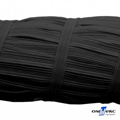 Резиновые нити с текстильным покрытием, шир. 6 мм (55 м/уп), цв.-черный - купить в Коврове. Цена: 212.90 руб.