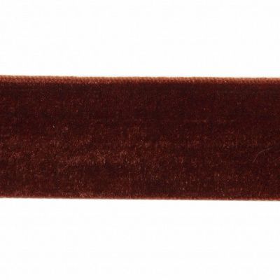Лента бархатная нейлон, шир.25 мм, (упак. 45,7м), цв.120-шоколад - купить в Коврове. Цена: 981.09 руб.