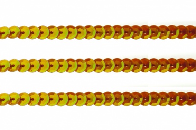 Пайетки "ОмТекс" на нитях, CREAM, 6 мм С / упак.73+/-1м, цв. 88 - оранжевый - купить в Коврове. Цена: 300.55 руб.