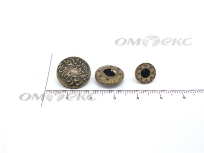 Кнопки металл 15 мм альфа антик с рис.№3  - купить в Коврове. Цена: 2.90 руб.