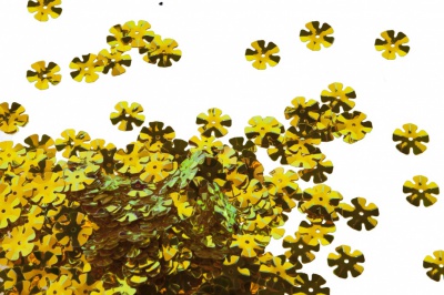 Пайетки "ОмТекс" россыпью,DOUBLE SIDED GOLD,цветок 14 мм/упак.50 гр, цв. 0460-золото - купить в Коврове. Цена: 80.12 руб.