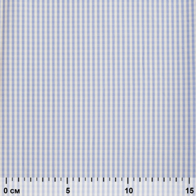 Ткань сорочечная Клетка Виши, 115 г/м2, 58% пэ,42% хл, шир.150 см, цв.2-голубой, (арт.111) - купить в Коврове. Цена 309.82 руб.