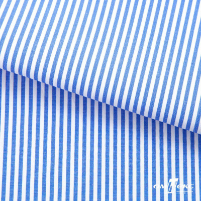 Ткань сорочечная Полоска Кенди, 115 г/м2, 58% пэ,42% хл, шир.150 см, цв.3-синий, (арт.110) - купить в Коврове. Цена 306.69 руб.