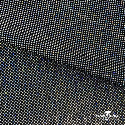 Трикотажное полотно голограмма, шир.140 см, #601-хамелеон чёрный - купить в Коврове. Цена 452.76 руб.