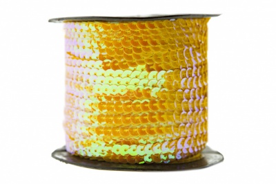 Пайетки "ОмТекс" на нитях, CREAM, 6 мм С / упак.73+/-1м, цв. 92 - золото - купить в Коврове. Цена: 484.77 руб.