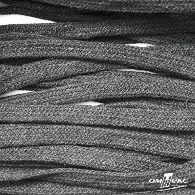 Шнур плетеный d-8 мм плоский, 70% хлопок 30% полиэстер, уп.85+/-1 м, цв.1027-серый - купить в Коврове. Цена: 735 руб.