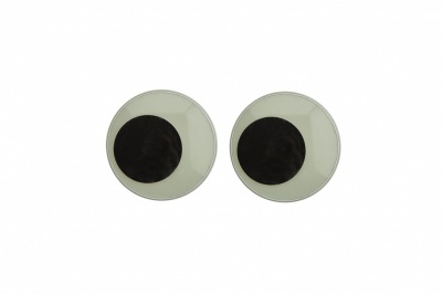 Глазки для игрушек, круглые, с бегающими зрачками, 18 мм/упак.20+/-2 шт, цв. -черно-белые - купить в Коврове. Цена: 25.40 руб.