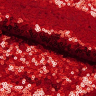 Сетка с пайетками №8, 188 гр/м2, шир.140см, цвет красный - купить в Коврове. Цена 433.60 руб.