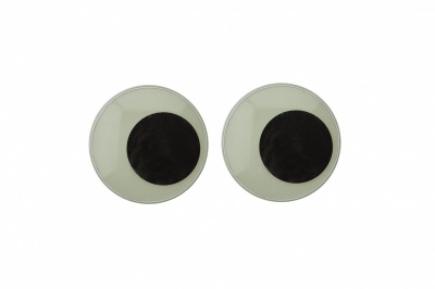 Глазки для игрушек, круглые, с бегающими зрачками, 24 мм/упак.50+/-2 шт, цв. -черно-белые - купить в Коврове. Цена: 60.32 руб.