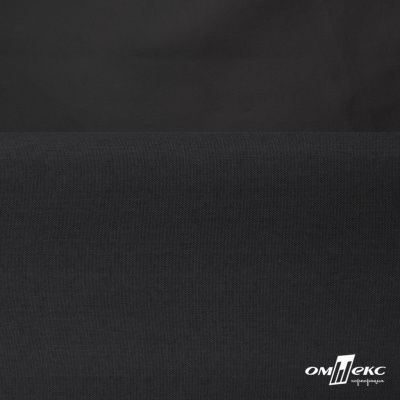 Курточная ткань "Милан", 100% Полиэстер, PU, 110гр/м2, шир.155см, цв. чёрный - купить в Коврове. Цена 340.23 руб.