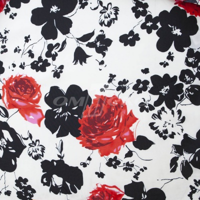 Плательная ткань "Фламенко" 22.1, 80 гр/м2, шир.150 см, принт растительный - купить в Коврове. Цена 239.03 руб.