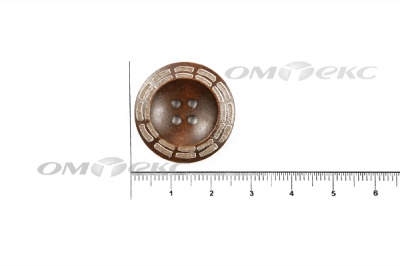 Пуговица деревянная круглая №53 (25мм) - купить в Коврове. Цена: 3.68 руб.