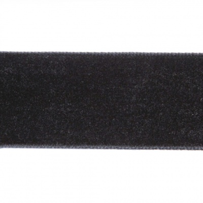 Лента бархатная нейлон, шир.25 мм, (упак. 45,7м), цв.03-черный - купить в Коврове. Цена: 800.84 руб.