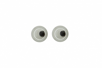 Глазки для игрушек, круглые, с бегающими зрачками, 6 мм/упак.100+/-5 шт, цв. -черно-белые - купить в Коврове. Цена: 30.13 руб.