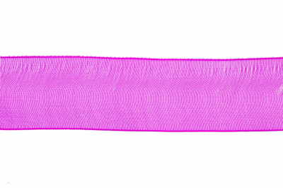 Лента органза 1015, шир. 10 мм/уп. 22,8+/-0,5 м, цвет ярк.розовый - купить в Коврове. Цена: 38.39 руб.