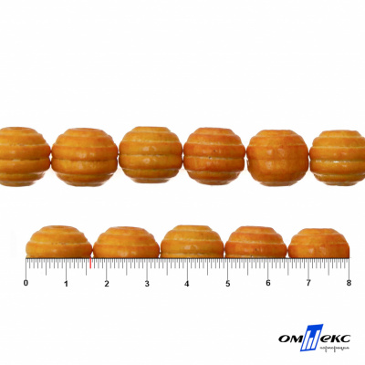 0309-Бусины деревянные "ОмТекс", 16 мм, упак.50+/-3шт, цв.003-оранжевый - купить в Коврове. Цена: 62.22 руб.