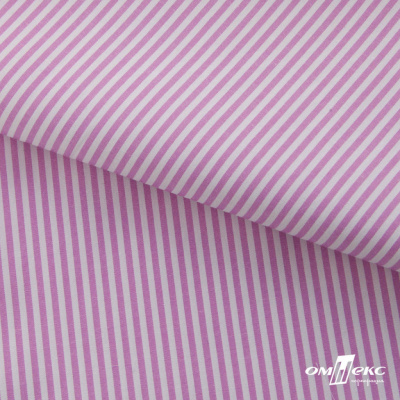 Ткань сорочечная Полоска Кенди, 115 г/м2, 58% пэ,42% хл, шир.150 см, цв.1-розовый, (арт.110) - купить в Коврове. Цена 306.69 руб.