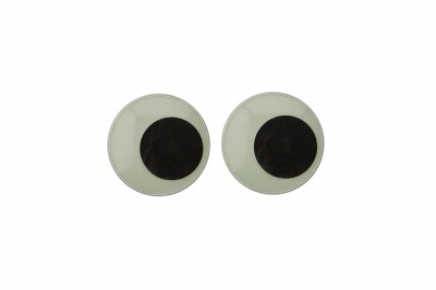 Глазки для игрушек, круглые, с бегающими зрачками, 15 мм/упак.50+/-2 шт, цв. -черно-белые - купить в Коврове. Цена: 47.40 руб.