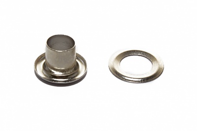 Люверсы металлические "ОмТекс", блочка/кольцо, (4 мм) - цв.никель - купить в Коврове. Цена: 0.24 руб.