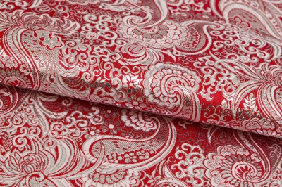 Ткань костюмная жаккард, 135 гр/м2, шир.150см, цвет красный№3 - купить в Коврове. Цена 441.94 руб.