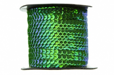 Пайетки "ОмТекс" на нитях, CREAM, 6 мм С / упак.73+/-1м, цв. 94 - зеленый - купить в Коврове. Цена: 297.48 руб.