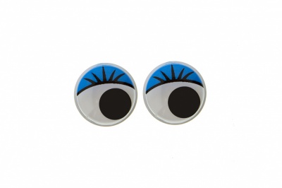 Глазки для игрушек, круглые, с бегающими зрачками, 8 мм/упак.50+/-2 шт, цв. -синий - купить в Коврове. Цена: 59.05 руб.