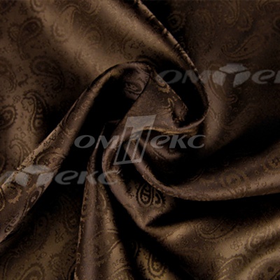 Ткань подкладочная жаккард Р14098, 19-1217/коричневый, 85 г/м2, шир. 150 см, 230T - купить в Коврове. Цена 166.45 руб.