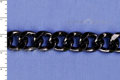 Цепь металл декоративная №9 (13,5*16,5) черная (10+/-1 м)  - купить в Коврове. Цена: 808.92 руб.