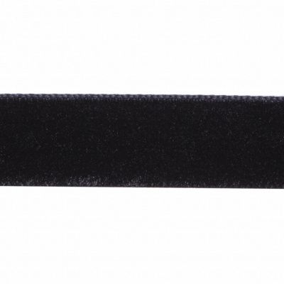 Лента бархатная нейлон, шир.12 мм, (упак. 45,7м), цв.03-черный - купить в Коврове. Цена: 448.27 руб.